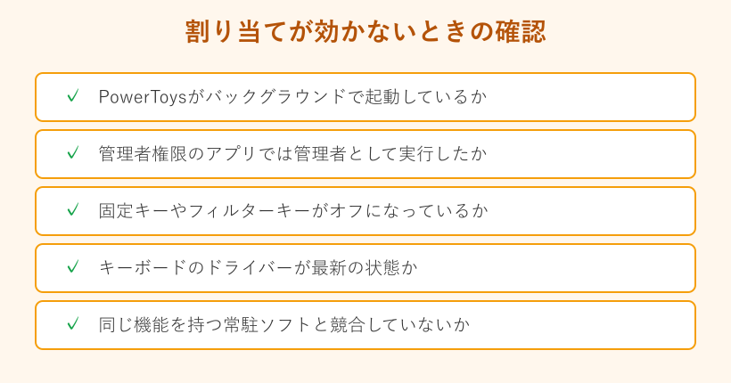 効かないときの確認リスト